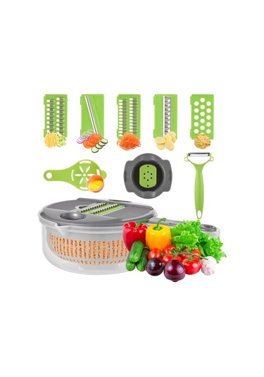 Kablı Sebze Doğrayıcı Çok Fonksiyonlu 11'ı 1 Arada Gri Gri