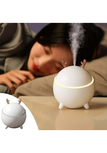 Aubyhe Küçük Sessiz Nemlendirici: Ev Ofis Araç İçin Otomatik Kapanma, Çift Sprey Modu, 300ml Su Tankı