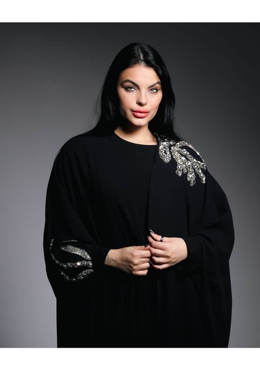 Crystalia Wave Abaya Siyah