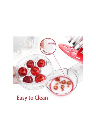 Dofolink Yemek Kalitesi Silikon 6'lı Kiraz Çekirdek Çıkarıcı - Otomatik Çekirdek Saklama, Fırçalı Yıkama Uyumlu, Kilitleme Fonksiyonu