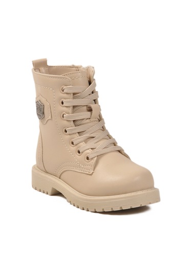 Bej İçi Polarlı Bağcıklı Fermuarlı Kız Çocuk Bot 24028 P Bej