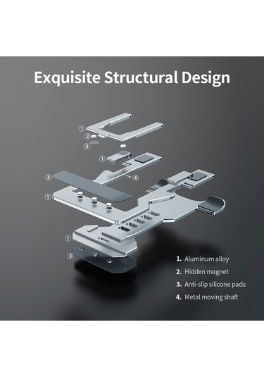Novahub 5 Kademeli Ayarlanabilir Alüminyum Telefon & Tablet Desteği - Taşınabilir Katlanır Stand