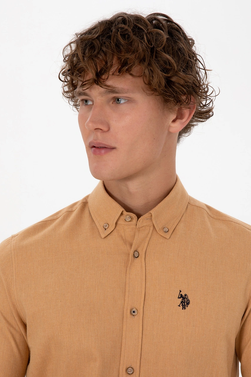 U.s. Polo Assn. Erkek Camel Gömlek Basic 50316721-vr015 Camel