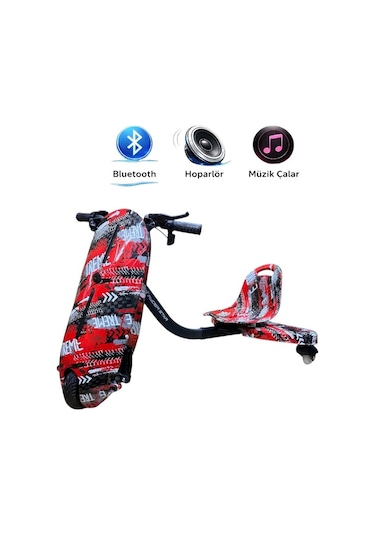 Ryder Star Drift Car Elektrikli Kaykay Dirift Kar Bluetoothlu RS-R1 Red Extreme Grafiti