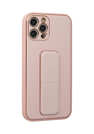 Newface Apple iPhone Uyumlu 12 Pro Kılıf Coco Deri Standlı Kapak Semeglbl - 62 - Pembe