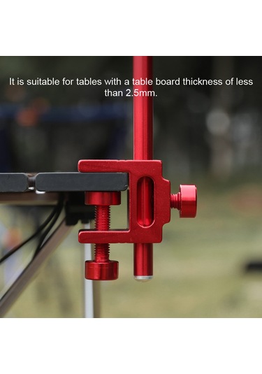 Jeehugo Alüminyum Çıkarılabilir Fener Tutucu, Üç Bölümden Katlanabilir, Masa Kenarı Ve Toprakta Sabitlenir, Kırmızı Renk Çift Kanca + Toprak Çivi Kırmızı