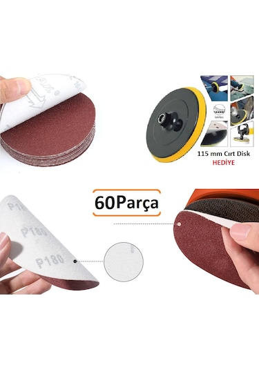 Venoa Cırt Zımpara Kağıdı 115 Mm Paket 60 Adet