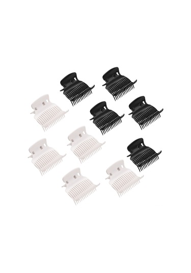 Dofolink Saç Kıvırıcı Tutucu Klipsler 10 Adet - Isı Dayanıklı Abs Malzeme, Ev Ve Salonda Kullanım, Siyah Ve Beyaz Renk Seçenekleri Çok Renkli