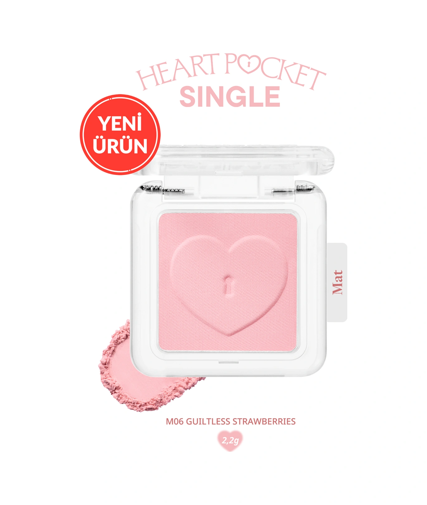 Peripera Heart Pocket Single M06 Guiltless Strawberries M06 Guiltless Strawberries