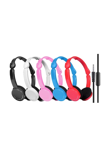 Mufunye Kollu Katlanabilir Kulaküstü Kulaklık T-111 Siyah Logo'lu - 27mm Hoparlör, 32ohm, 20-20000hz