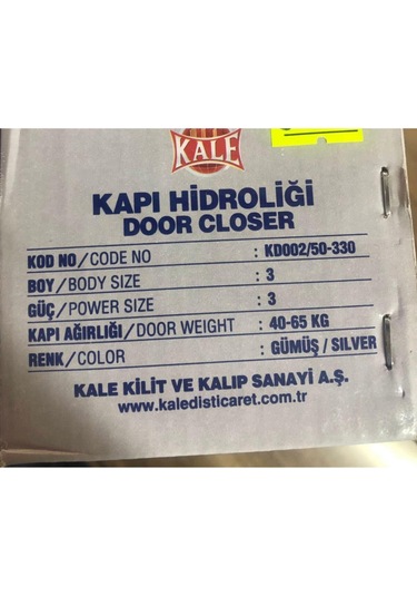 Kale Kilit Kale Kapı Hidrolik No 3 40 65 Kg 5 Yıl Garantili