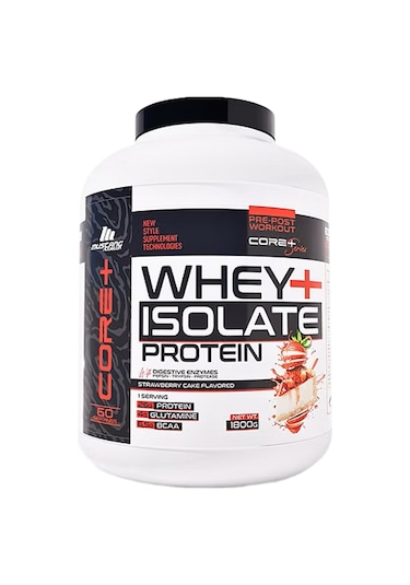 Mustang Nutrition Core+ Series Isolate Whey Protein Tozu 1800 Gr 60 Servis Çilekli Pasta + Shaker + Protein Kahve Hediyeli Çilek Aromalı