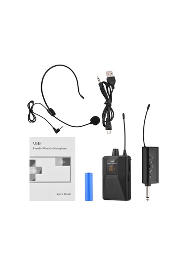 Youmex Siyah Uhf Bant Kablosuz Mikrofon Seti - Öğretim, Tur Rehberliği İçin - Alıcı Dahili Pil, Yüksek Hassasiyet Ve Anti-parazit