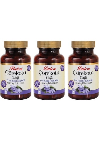 3 Adet Balen Çörekotu Yağı 80 Yumuşak Kapsül