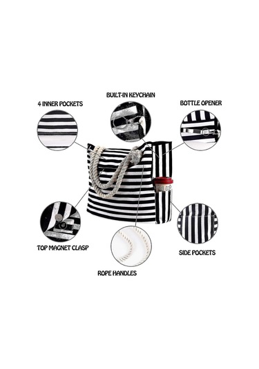 Ekstra Büyük Su Geçirmez Tuval Plaj Çantası Kadın El Çantası Diğer