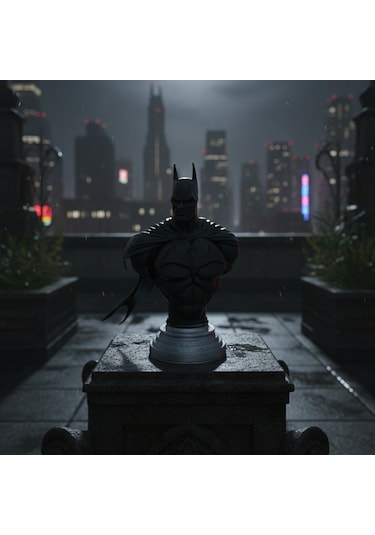 Batman Büst Figür - Kara Şövalye Koleksiyon Serisi 3d Pla Dekoratif Heykel 11,5x9,3 Cm