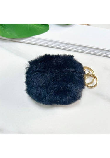 Apple Airpods 3. Nesil İle Uyumlu Kılıf Kalp Leopar Taş Kiraz Desenli Fiyok Tutmalı Kılıflar Siyah