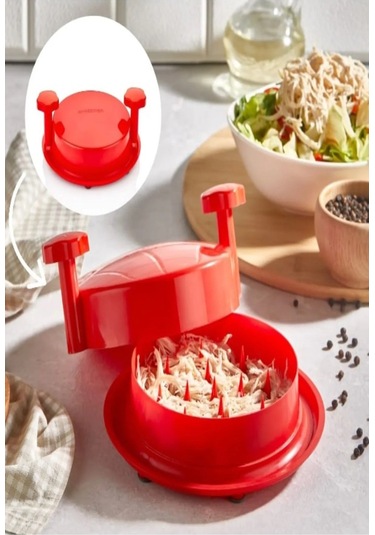 Tavuk Doğrayıcı, Patlıcan Biber Çok Amaçlı Et Parçalama Aleti Kırmızı