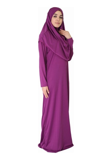 Açık Mürdüm Fermuarsız Namaz Elbisesi (545584669) Çok Renkli