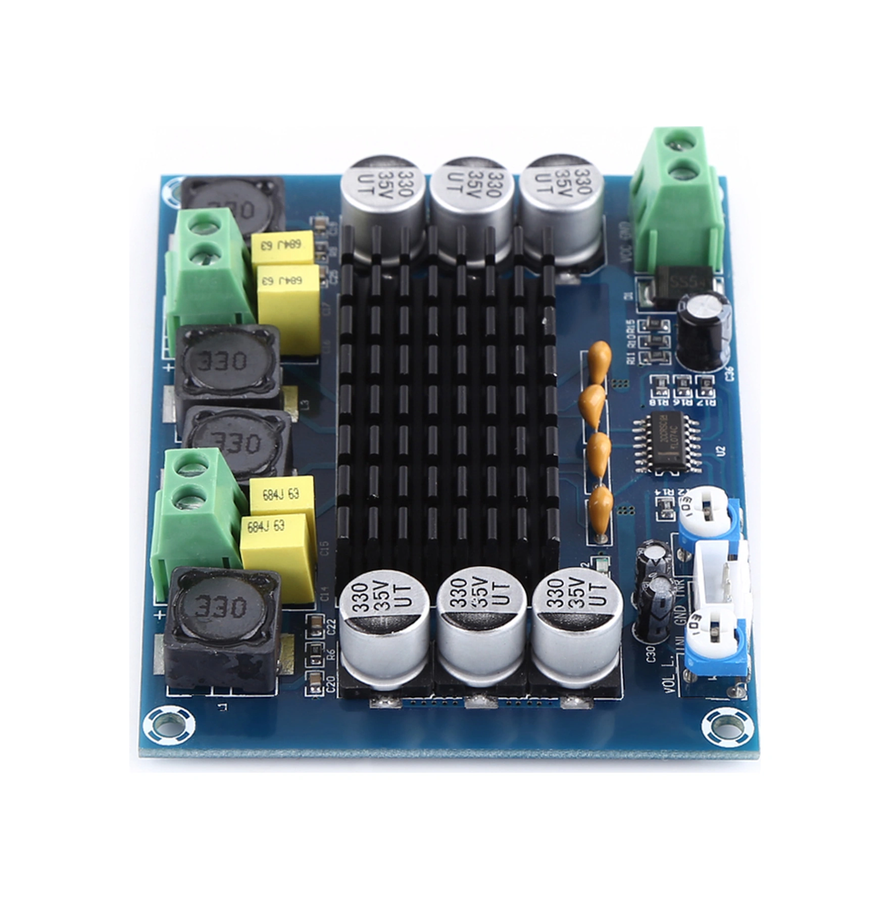 Tenfowee Tpa3116d2 Çift Kanal 2x120w Güçlü Ses Amfi Kartı, Kısa Devre/üst Sıcaklık Koruma, Siyah Isı Emici, 1.6mm Pcb