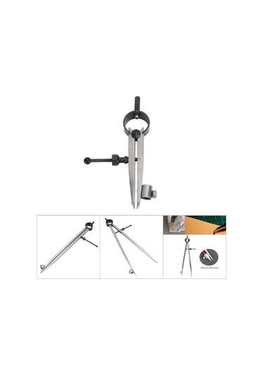 Honmex 75mm Karbon Çelik Yaylı Kompas, Kilitleme Özelliği, Çizim Ve Ölçüm İçin Ahşap/metal İşleri, Kalem Kılıfı İle