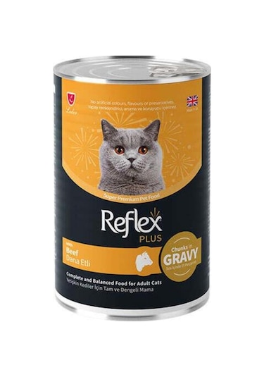 Reflex Plus Dana Etli Sos İçinde Et Parçacıklı Kedi Konservesi 400 Gr
