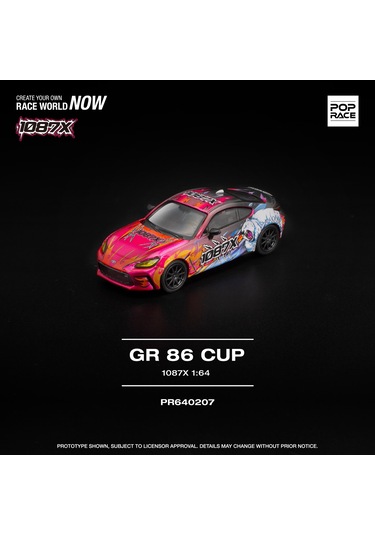 Pop Race Toyota Gr86 Cup 1087x Livery 1:64 Diecast Model Araba Kırmızı