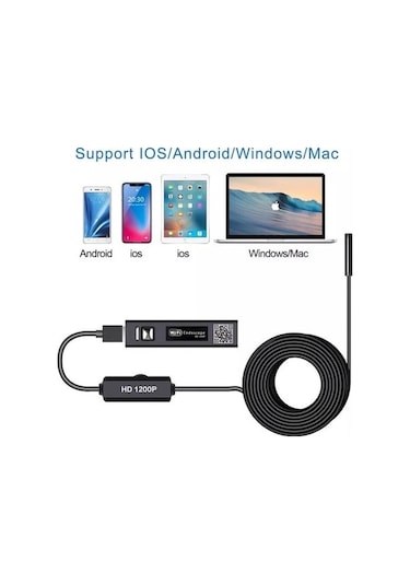 Xianwen Wi-fi İle Çalışan Endoskop Yılan Kamera 10 Metre Sert