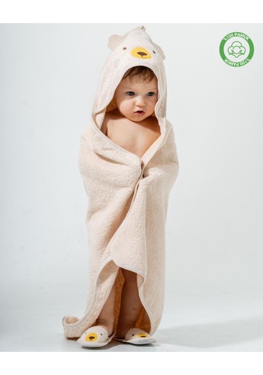Ayılı Bornoz Takımı 1-2 Yaş Bej