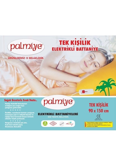 Palmiye Tek Kişilik Elektrikli Battaniye 90x150 Cm