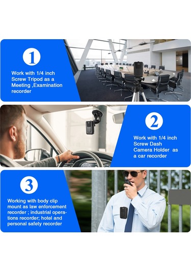 Sones 870b 1080p Taşınabilir Çok İşlevli Giyilebilir Kamera Siyah Siyah