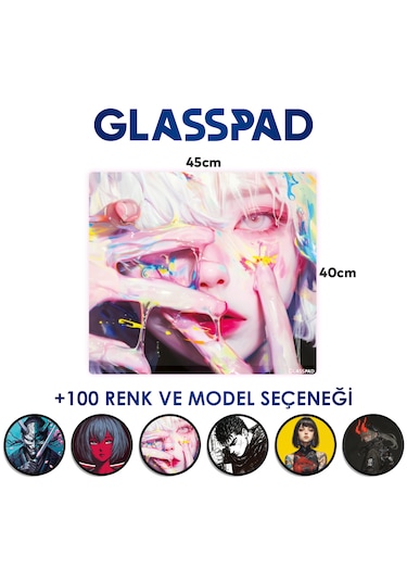 Glasspad Cam Mouse Pad - Premium Temperli Cam - 45x40 Cm Medium Senkou
