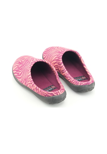 Gezer Kadın Kışlık Pu Rahat Taban Desenli Ev Bahçe Gondol Terlik Mor