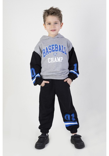 Harika Kids Erkek Çocuk Baseball Baskılı Örme Basic Eşofman Takımı 001