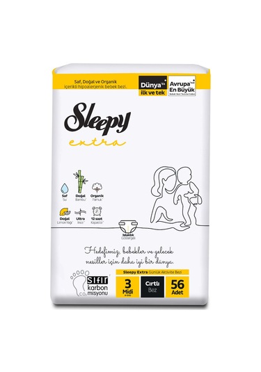 Sleepy Extra Günlük Aktivite Bebek Bezi 3 Numara Midi Ekonomik Paket 56 Adet