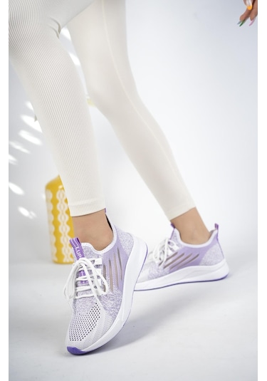 Muggo Ultraboost Unisex Ortopedik Günlük Garantili Yürüyüş Koşu Sneaker Spor Ayakkabı Mor