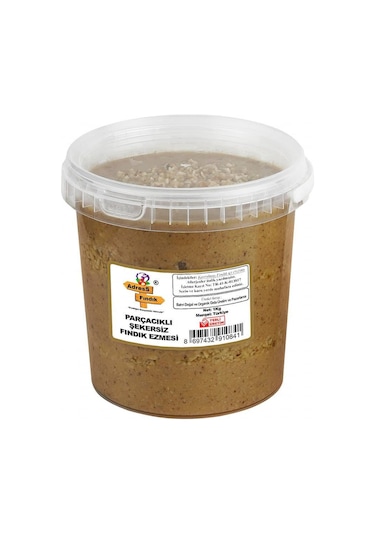 Adress Fındık Parçacıklı Şekersiz Fındık Ezmesi 1 KG