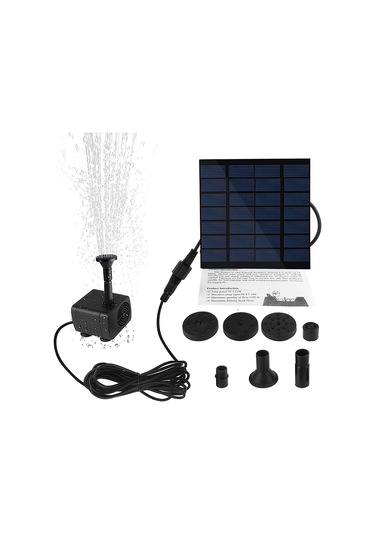 Dianziye Kare Surye Enerjili Fıskiye, Abs Malzeme, 7v/1.2w Güneş Paneli, 30-60cm Su Yüksekliği, 110x110mm Boyut