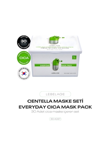 Centella İçeren Hassas Cilt İçin 30 Lu Maske Seti Everyday Cica Mask Pack
