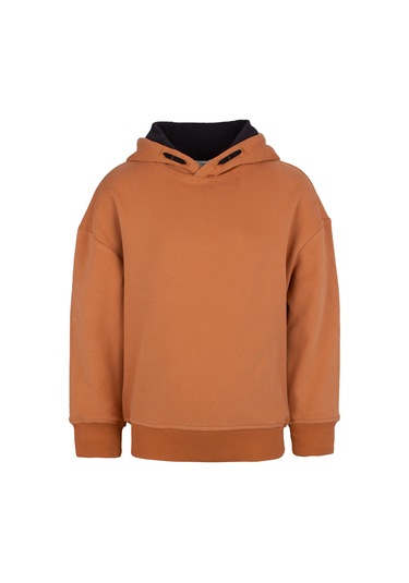 Brz Kids Unisex Çocuk Basic Hoodie Kahverengi