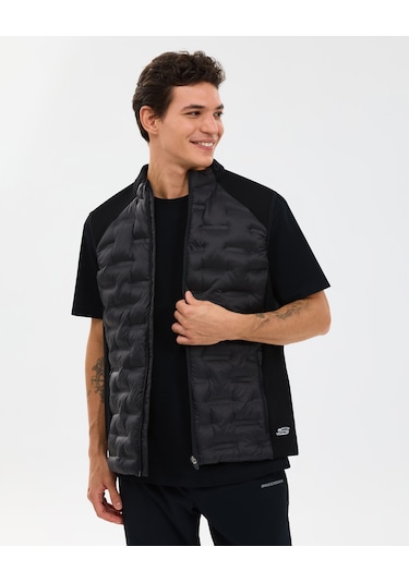 Skechers M Quilted Vest Erkek Siyah Yelek S241154-3817