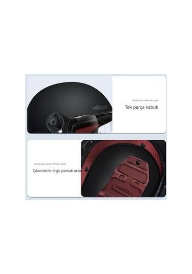 Shineyee Ebedi Şans Yaz Unisex Elektrikli Motosiklet Kaskı Siyah, Açık Tip Güvenlik