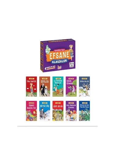 Çocuklar için Efsane Klasikler Seti - 10 Kitap Takım- Bıcırık Yayınları