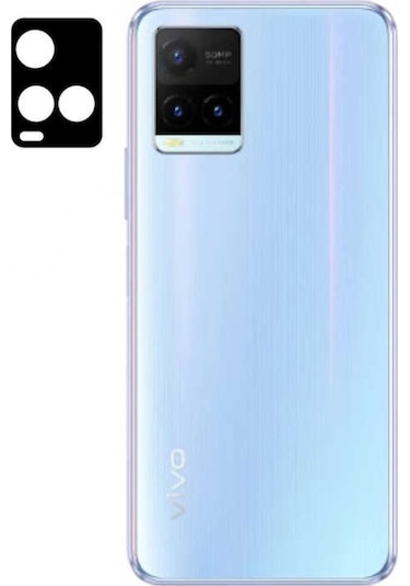 Vivo Y32 Zore 3D Kamera Camı Koruyucu Siyah