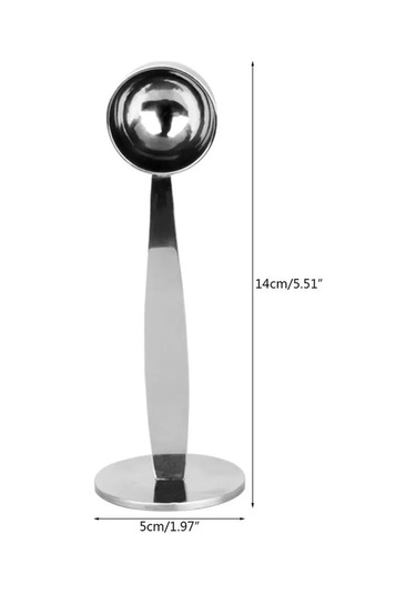 Pazly 2'si 1 Arada Gümüş Paslanmaz Çelik Espresso Ölçek Ve Presleme Kaşığı - Kahve Tutkunları İçin Gümüş