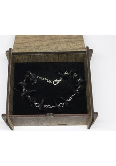 Obsidiyen Ham Taş Bileklik (Volkan Camı) (531249384)