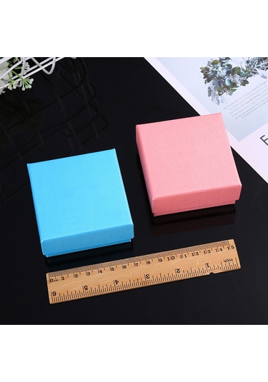 Springsun Siyah Kağıt Mücevher Kutusu - 7.5x7.5x3.5 Cm, İç Sponge İle Mücevheri Korumak, Hediye Paketi Siyah