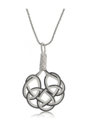 Himarry Gümüş Kazaziye Örgü Kadın Kolye Beyaz