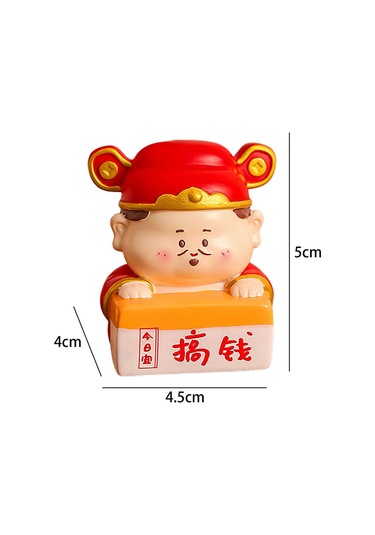 Suntek Magideal Çin Zenginlik Tanrısı Heykeli Küçük Cai Shen Yatak