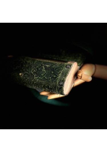 Hakiki Deri, El Yapımı Bayan Çanta, Bayan Cüzdan Larissa V41 Yeşil